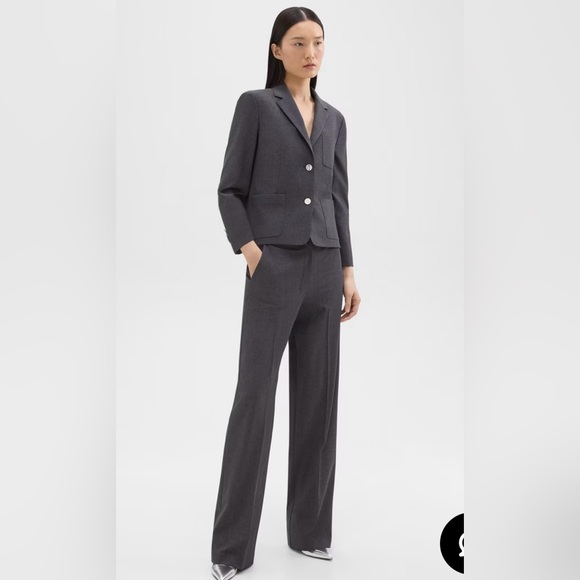 Theory Wool Blend Trousers, W10 - Picture 2 of 16